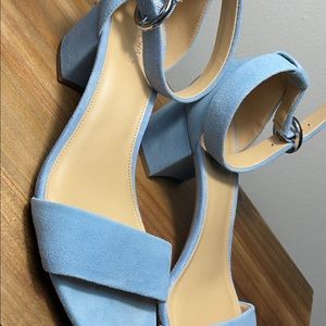 Michael Kors blue suede low heel sandals